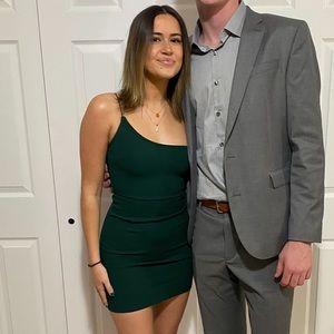 green one shoulder dress